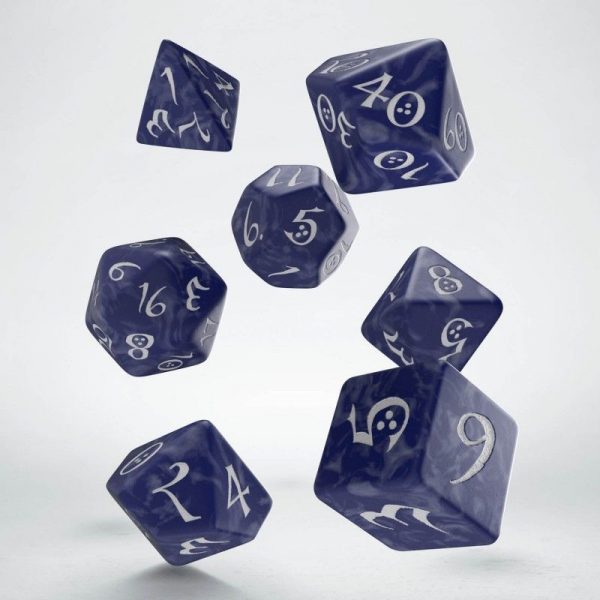 Classic RPG Dice Set - Cobalt & White