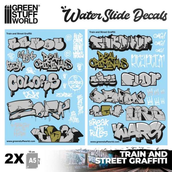 waterslide-decals-train-and-graffiti-mix-silver-and-gold